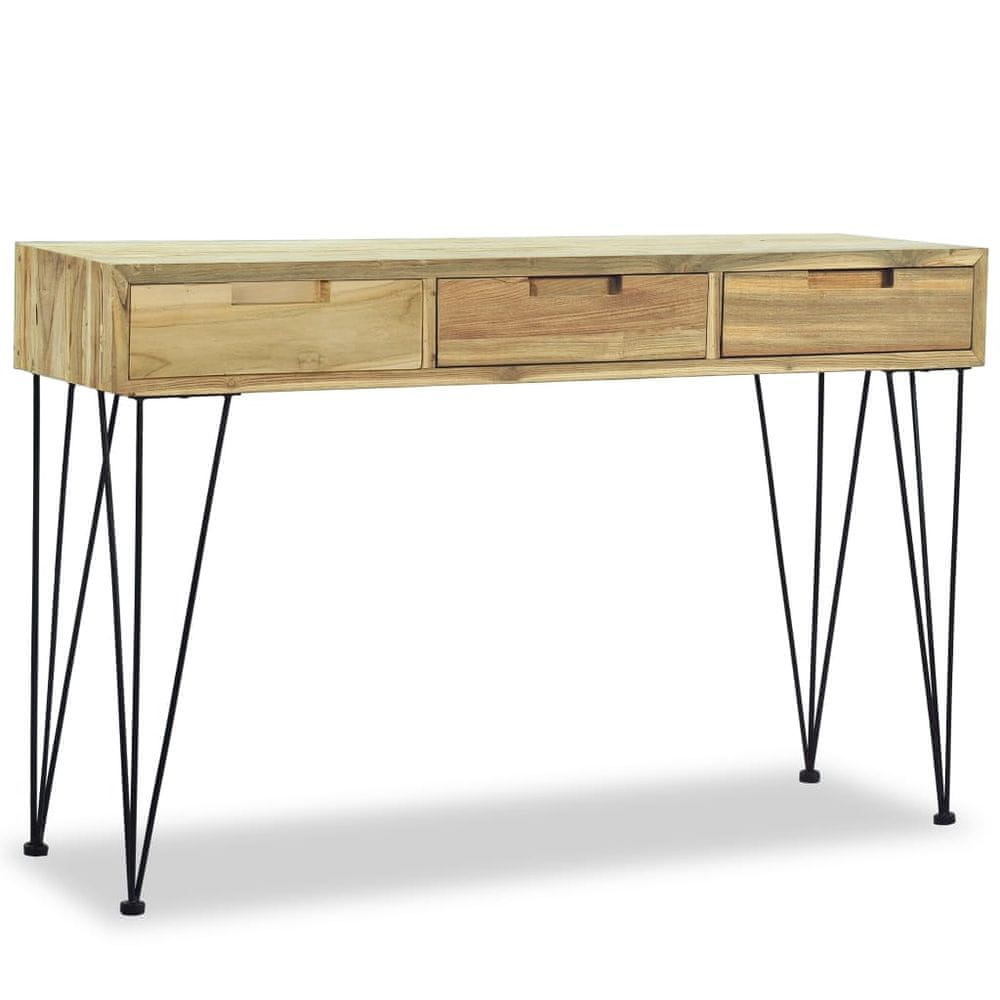 Vidaxl Príručný stolík, 120x35x76 cm, masívne teakové drevo